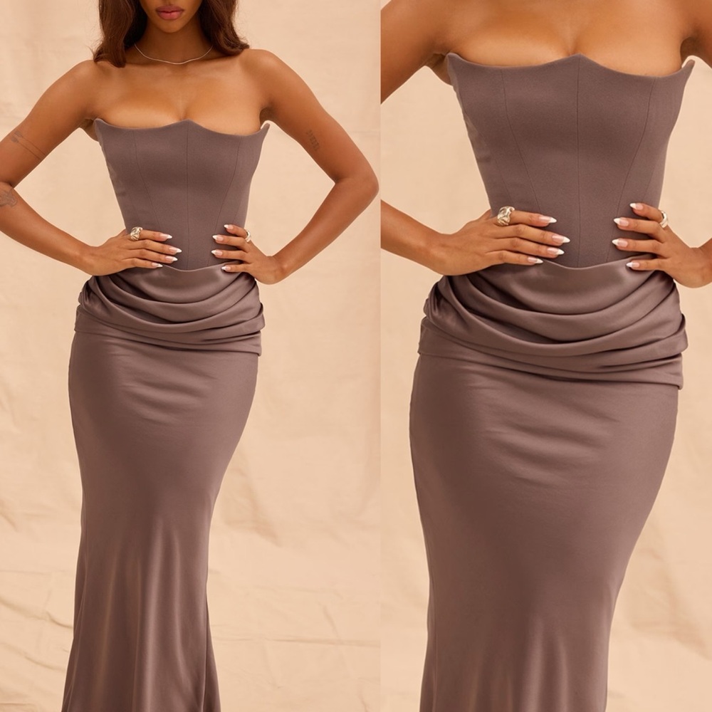 House of Cb Persephone' Smoke Strapless Corset Maxi Dress XL A-C - Picture 12 of 17